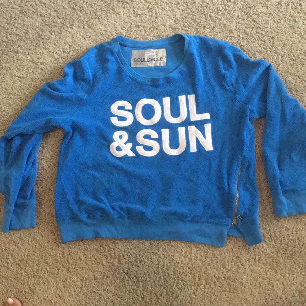 Terry blue SoulCycle sweatshirt